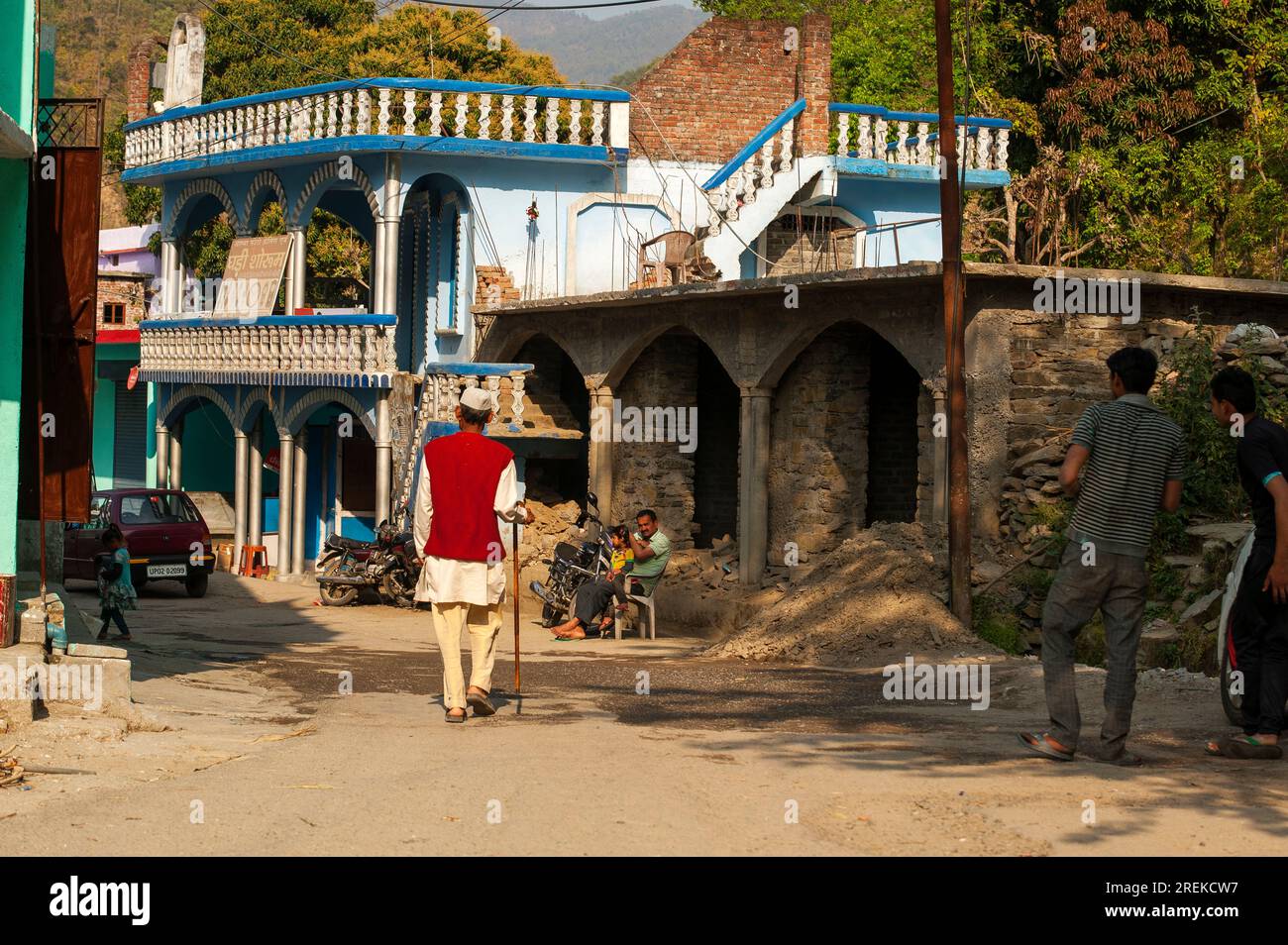 Village de Khansyun, l'une des zones où le tigre mangeeur de Chowgarh opérait, Kumaon Hills, Uttarakhand, Inde Banque D'Images