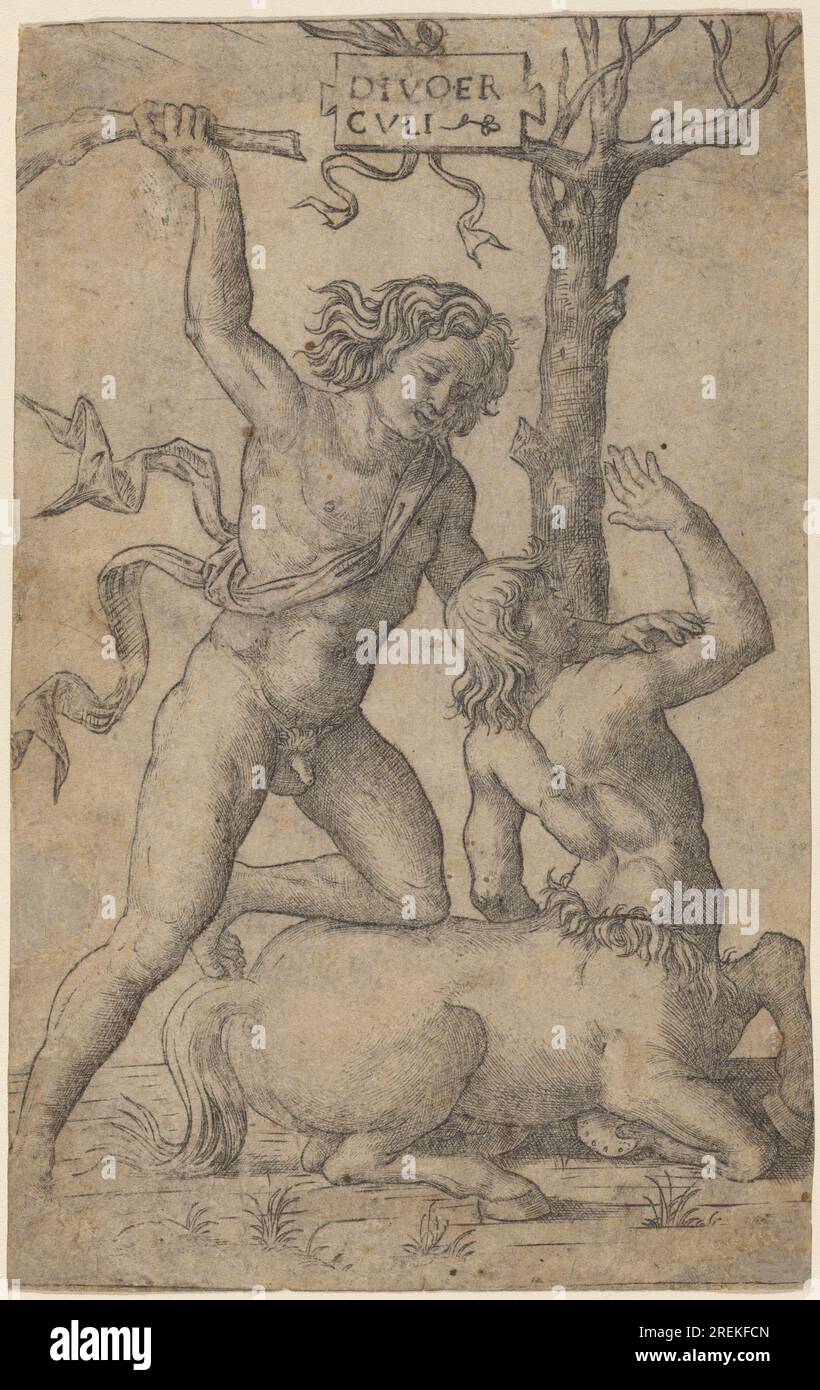 'Marcantonio Raimondi, Hercule et Nessus, c. 1504/1509, gravure, feuille : 17,1 x 10,9 cm (6 3/4 x 4 5/16 po), Collection Rosenwald, 1943.3,9074' Banque D'Images
