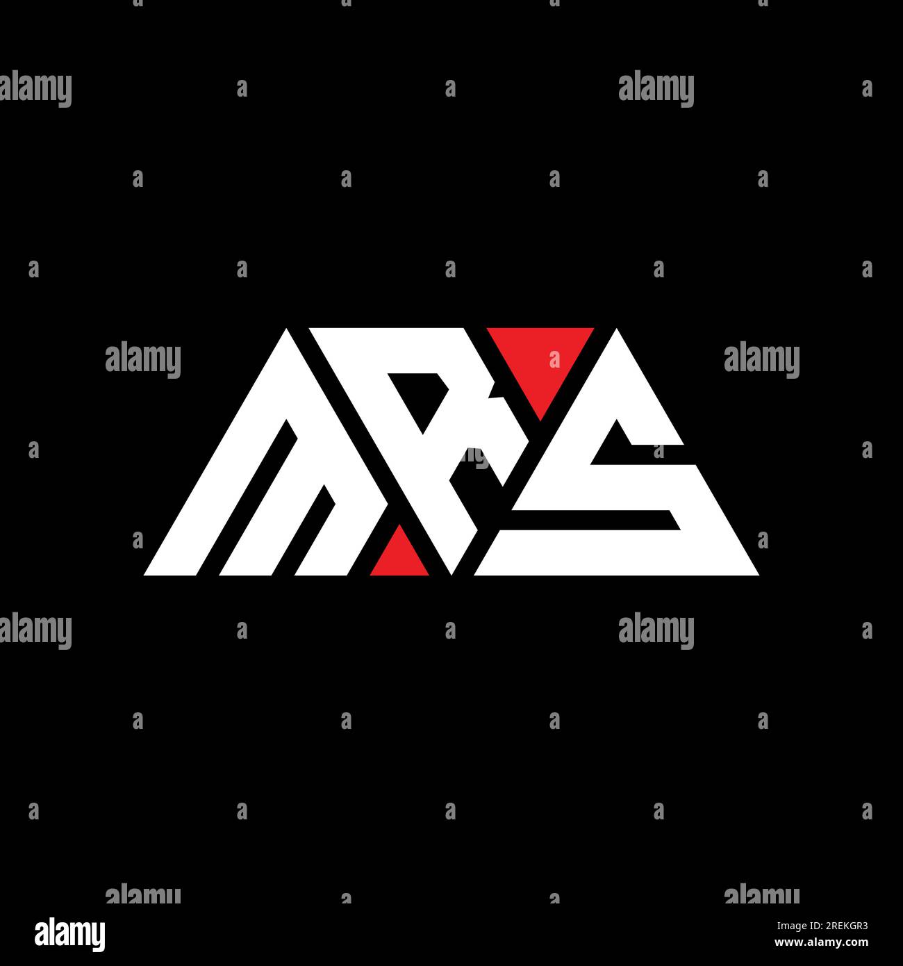 Logo triangulaire MRS en forme de triangle. Monogramme de logo triangle MRS. Modèle de logo vectoriel triangle MRS avec couleur rouge. MME triangul Illustration de Vecteur
