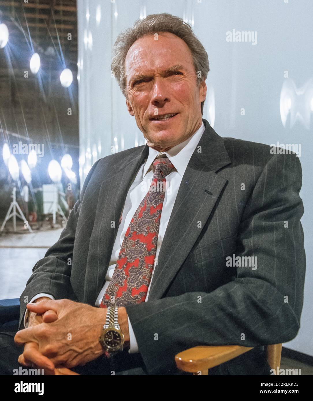 Clint Eastwood sur le tournage de « In the Line of Fire », SONY Studios, scène 21 Banque D'Images