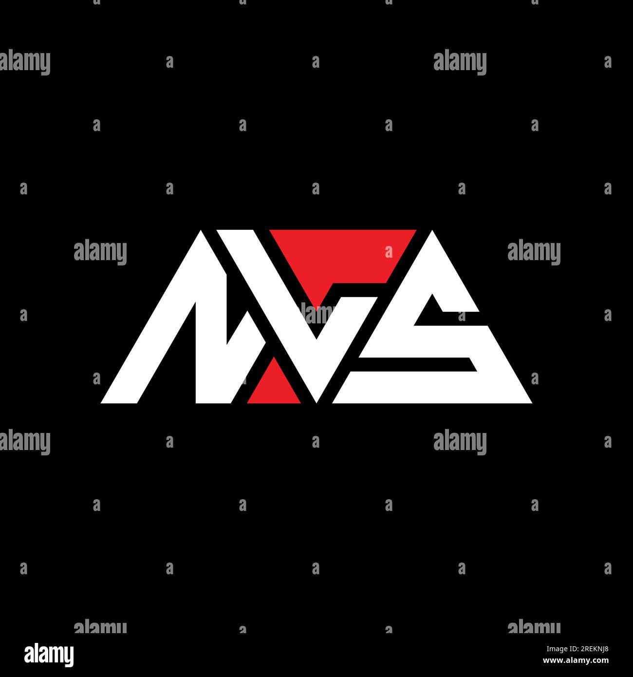 Logo NLS avec lettre triangulaire en forme de triangle. Monogramme de logo triangle NLS. Modèle de logo vecteur triangle NLS avec couleur rouge. NLS triangul Illustration de Vecteur