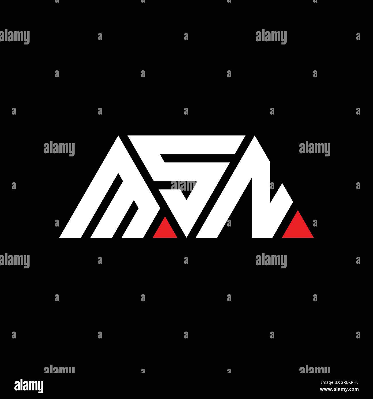 Conception de logo de lettre triangle MSN avec forme de triangle. Monogramme de conception de logo triangle MSN. Modèle de logo vecteur triangle MSN avec la couleur rouge. MSN triangul Illustration de Vecteur