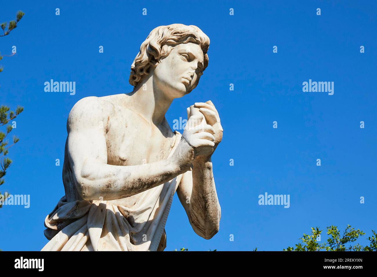 Sculpture en marbre, détail, vieille ville, Catane, côte est, Sicile, Italie Banque D'Images