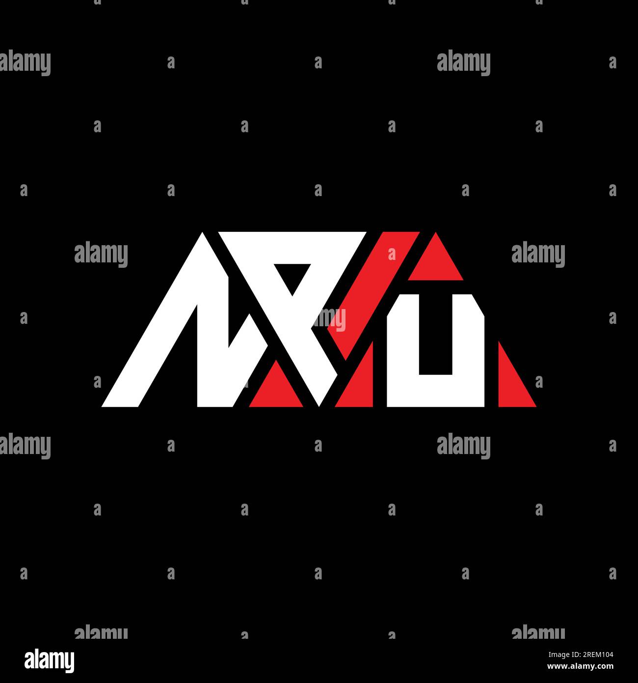 Logo de lettre triangle NPU avec forme de triangle. Monogramme de conception de logo triangle NPU. Modèle de logo vecteur triangle NPU avec couleur rouge. NPU triangul Illustration de Vecteur