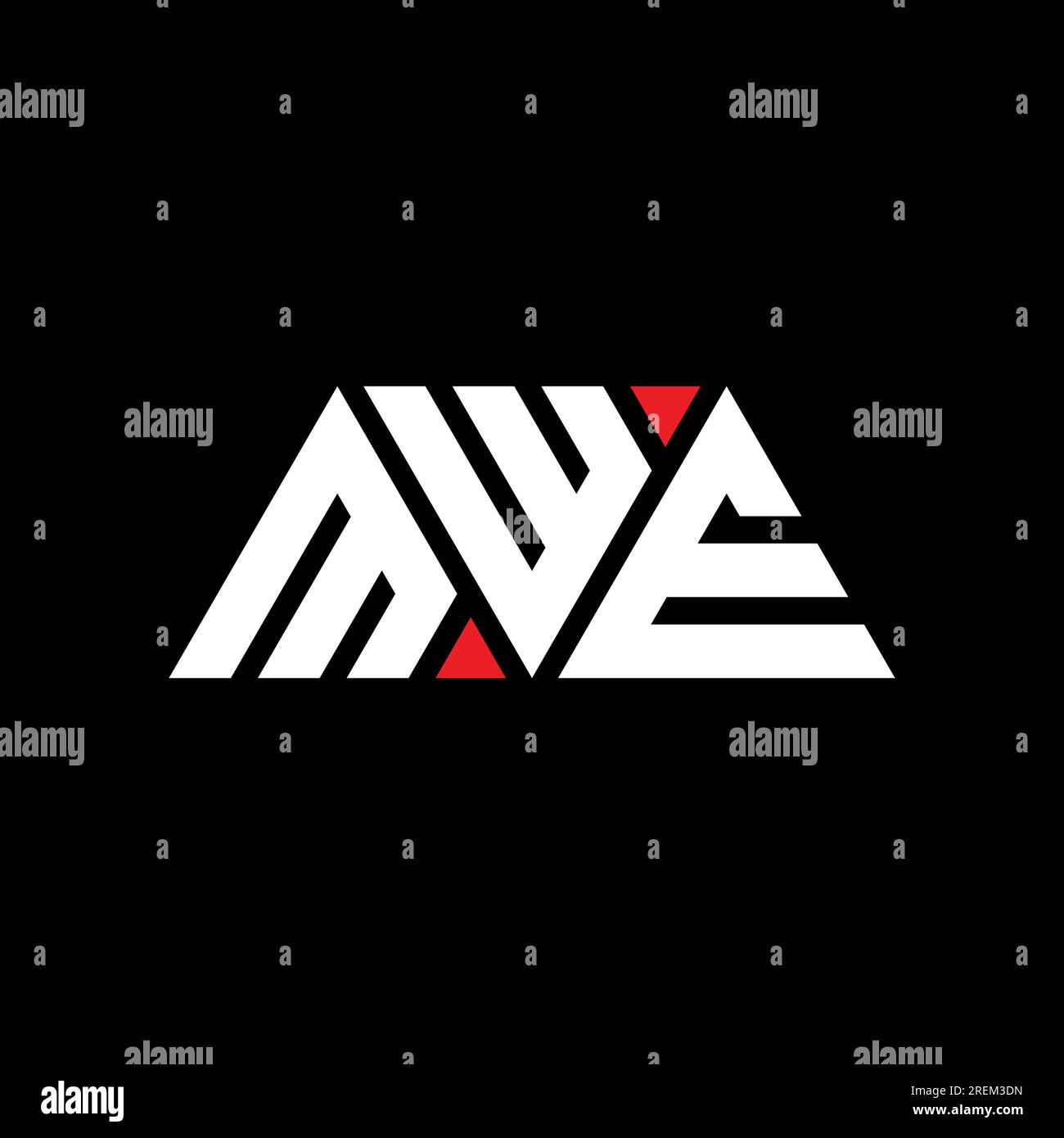 Logo de lettre triangle MWF avec forme de triangle. Monogramme de conception de logo de triangle MWF. Modèle de logo vecteur triangle MWF avec couleur rouge. MWF triangul Illustration de Vecteur