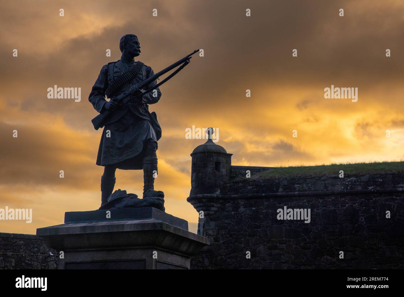 Monument commémoratif de la guerre des Boers au château de Stirling aux soldats des Argyll et Sutherland Highlanders, Stirling, Écosse, Royaume-Uni Banque D'Images