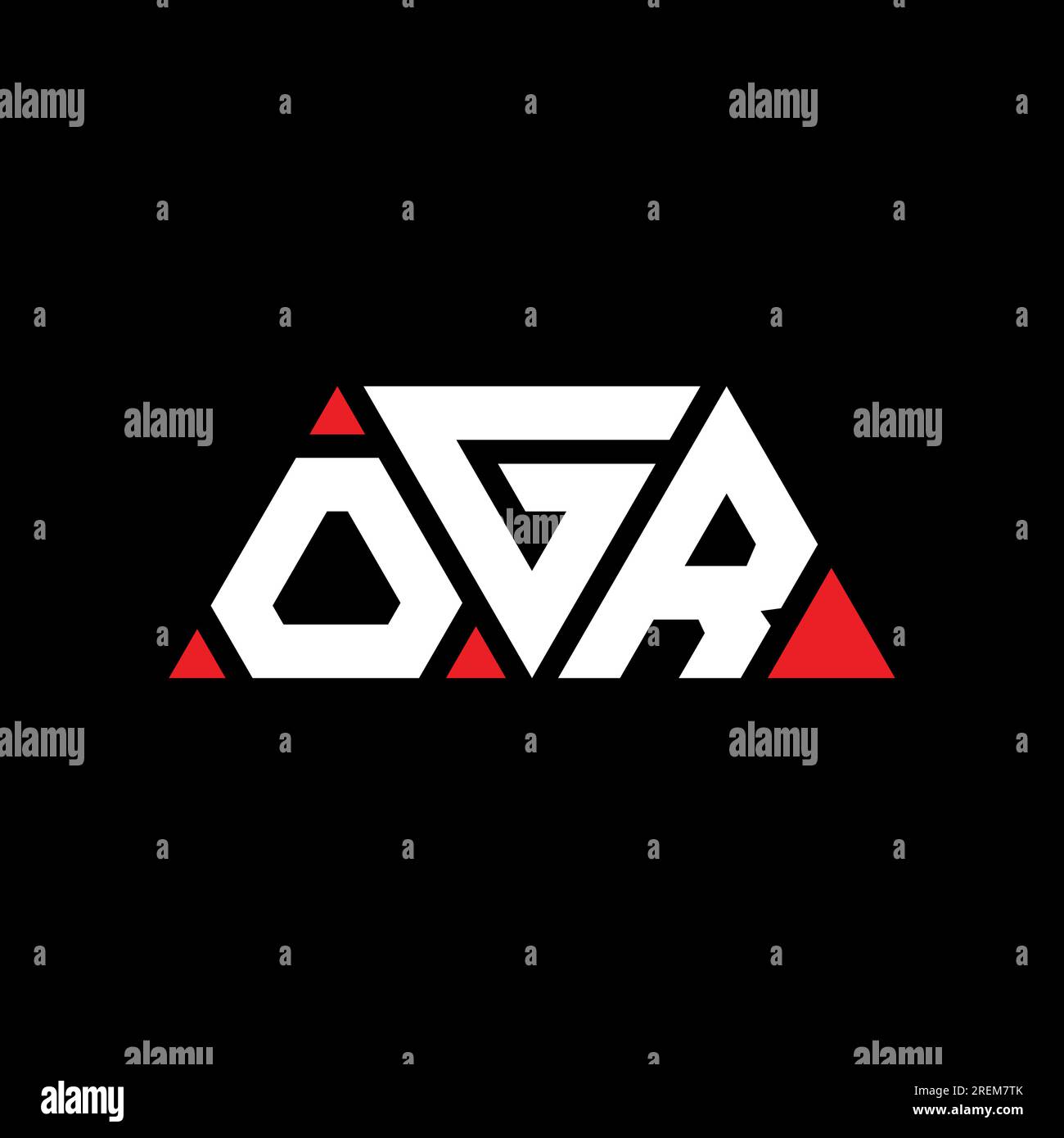 Logo de lettre triangle OGR avec forme de triangle. Monogramme de conception de logo triangle OGR. Modèle de logo vectoriel triangle OGR avec couleur rouge. OGR triangul Illustration de Vecteur