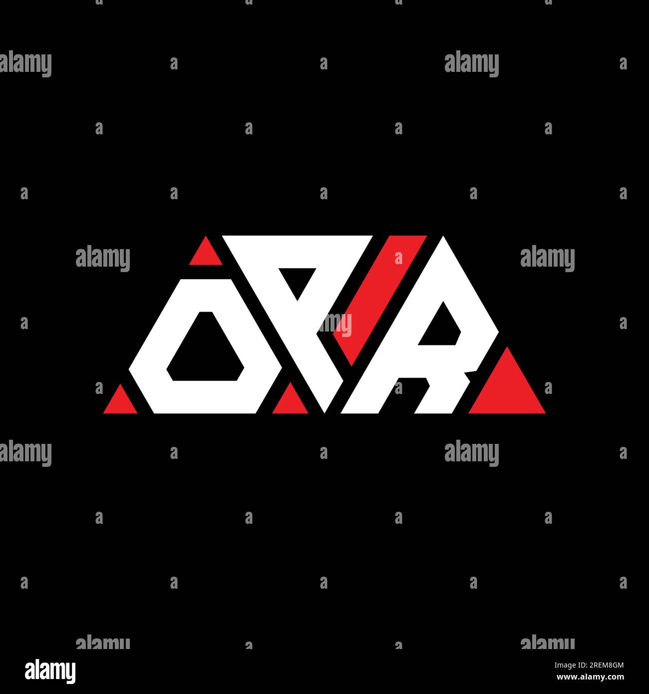 Logo de lettre triangle OPR avec forme de triangle. Monogramme de logo triangle OPR. Modèle de logo vectoriel triangle OPR avec couleur rouge. OPR triangul Illustration de Vecteur