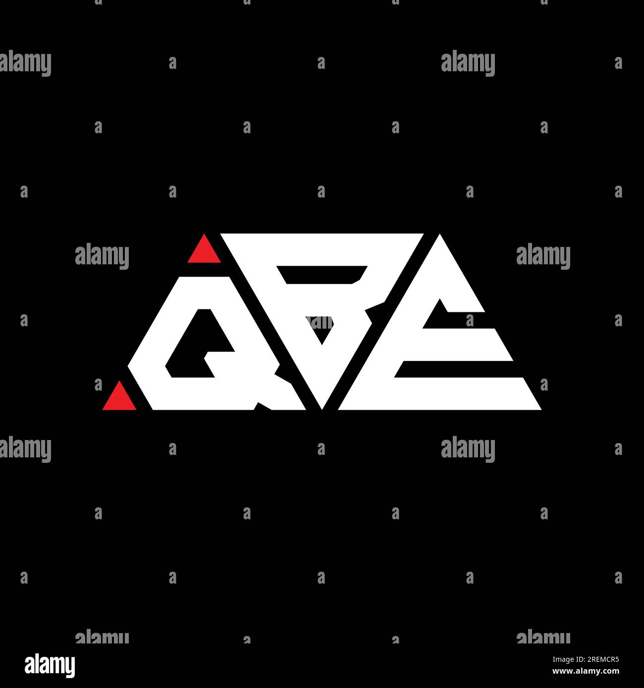 Design de logo de lettre triangle QBE avec forme de triangle. Monogramme de conception de logo triangle QBE. Modèle de logo vecteur triangle QBE avec couleur rouge. QBE triangul Illustration de Vecteur