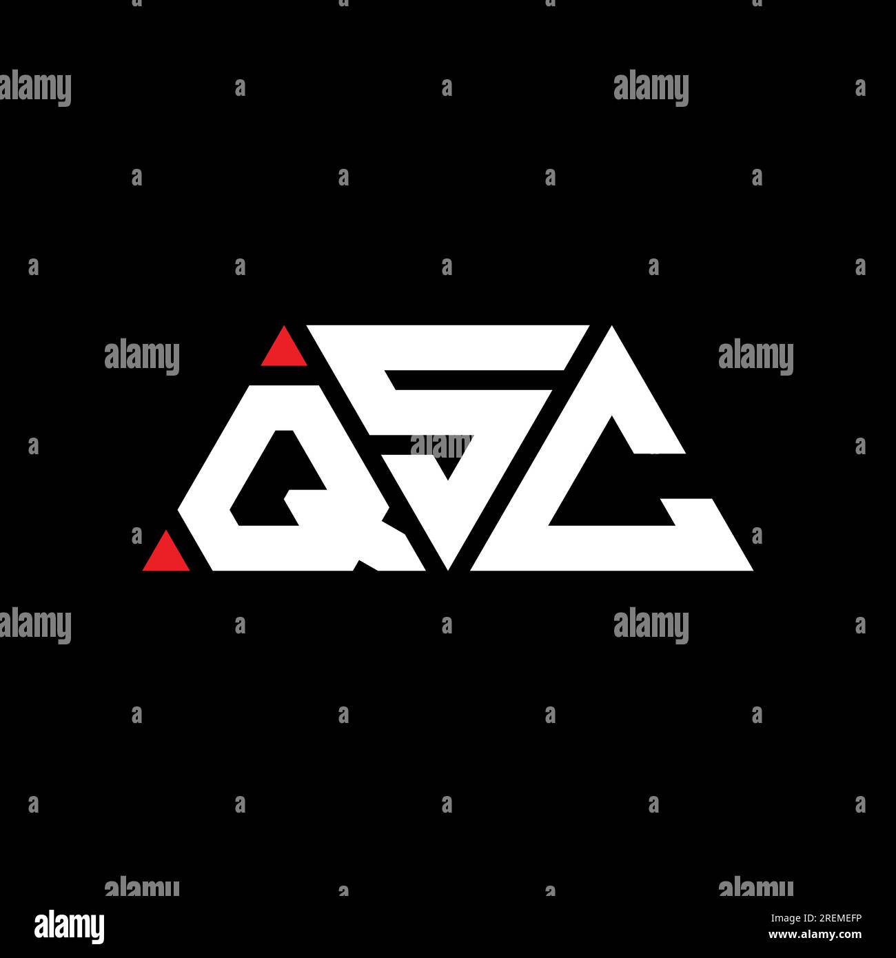 Logo de lettre triangle QSC avec forme de triangle. Monogramme de conception de logo de triangle QSC. Modèle de logo vecteur triangle QSC avec couleur rouge. QSP triangul Illustration de Vecteur