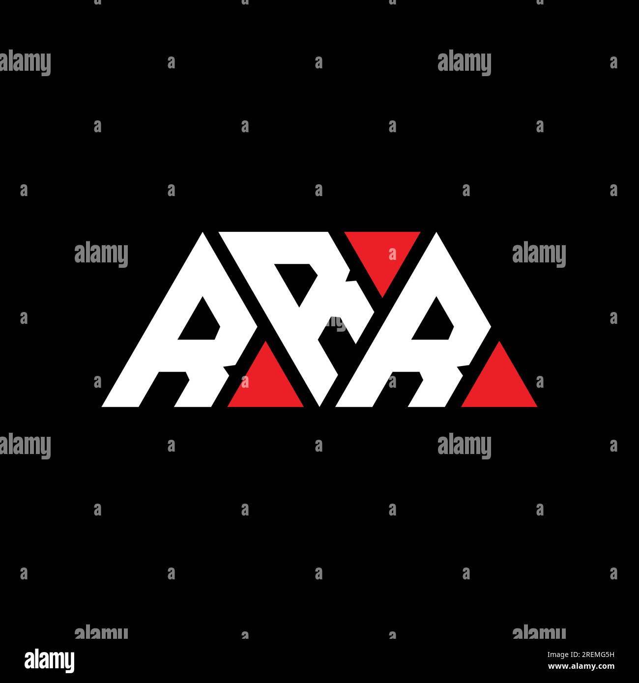 Logo de lettre triangulaire RRR avec forme de triangle. Monogramme de logo triangle RRR. Modèle de logo vectoriel triangle RRR avec couleur rouge. RRR triangul Illustration de Vecteur