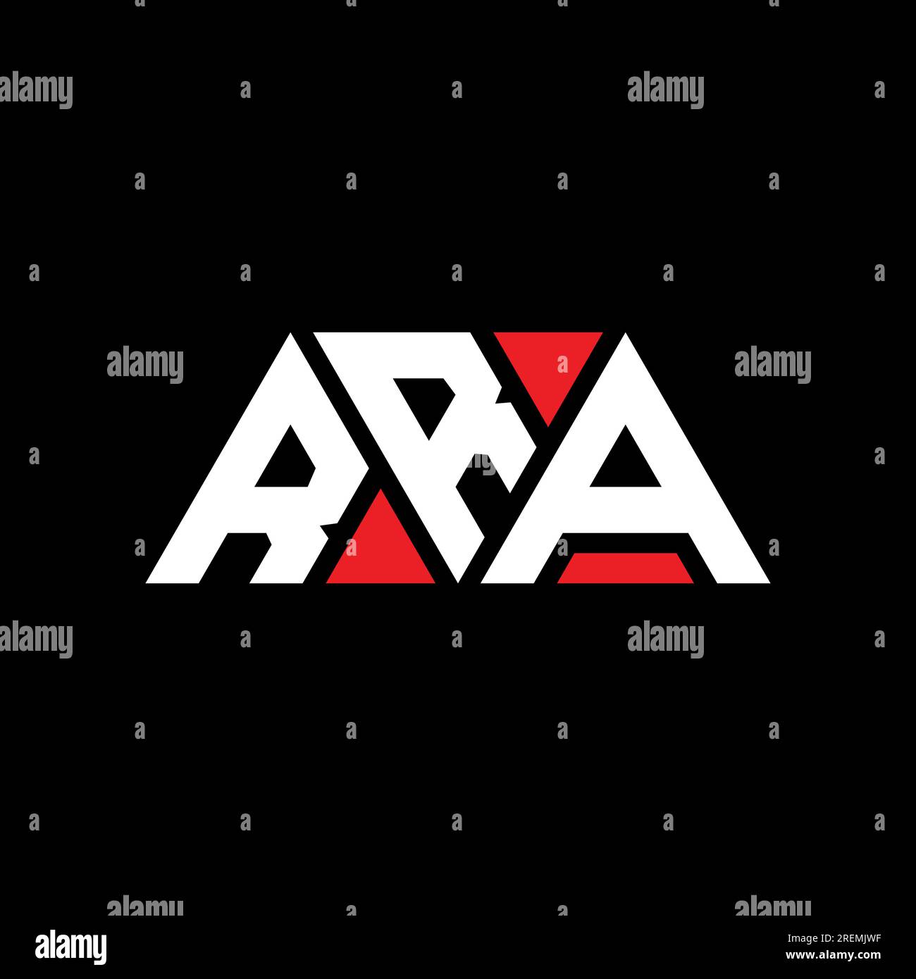 Logo de lettre triangle RRA avec forme de triangle. Monogramme de logo triangle RRA. Modèle de logo vecteur triangle RRA avec couleur rouge. RRA triangul Illustration de Vecteur