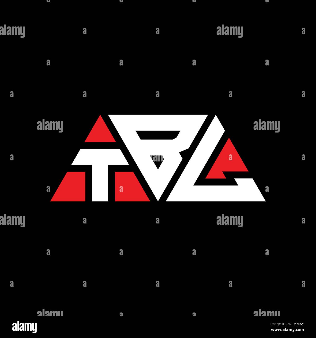 Logo de lettre triangle TBL avec forme de triangle. Monogramme de logo triangle TBL. Modèle de logo vecteur triangle TBL avec couleur rouge. TBL triangul Illustration de Vecteur