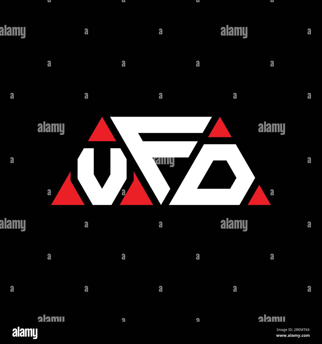 Logo de lettre triangle VFD avec forme de triangle. Monogramme de logo triangle VFD. Modèle de logo vecteur triangle VFD avec couleur rouge. VFD triangul Illustration de Vecteur