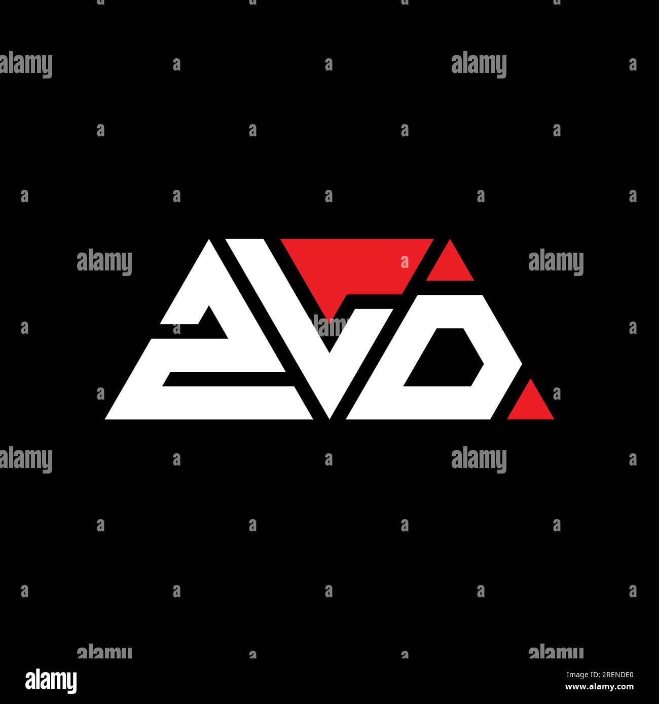 Logo lettre triangle ZLD avec forme de triangle. Monogramme de logo triangle ZLD. Modèle de logo vecteur triangle ZLD avec couleur rouge. ZLD triangul Illustration de Vecteur