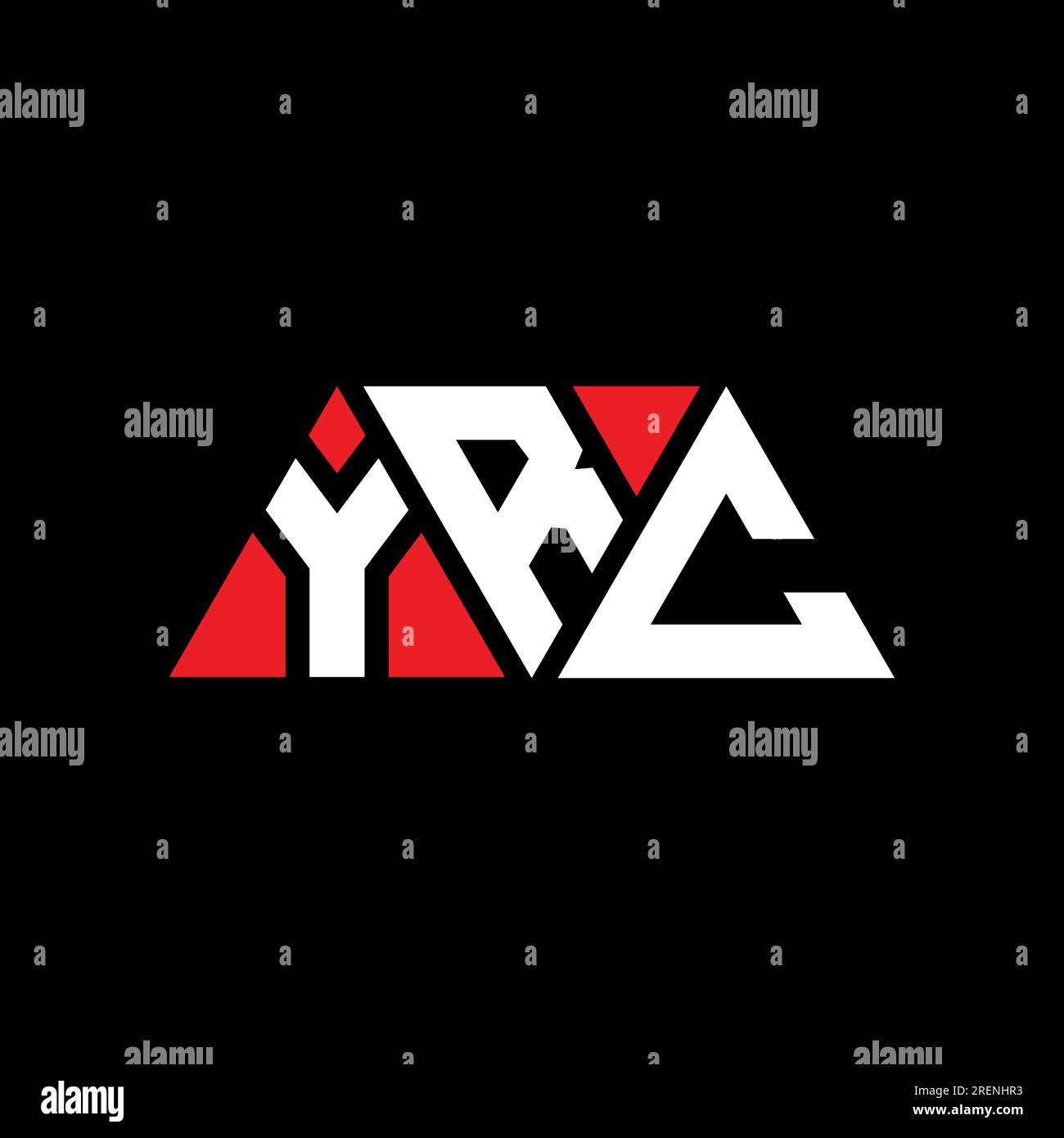 Logo de lettre triangle YRC avec forme de triangle. Monogramme de logo triangle YRC. Modèle de logo vecteur triangle YRC avec couleur rouge. YRC triangul Illustration de Vecteur