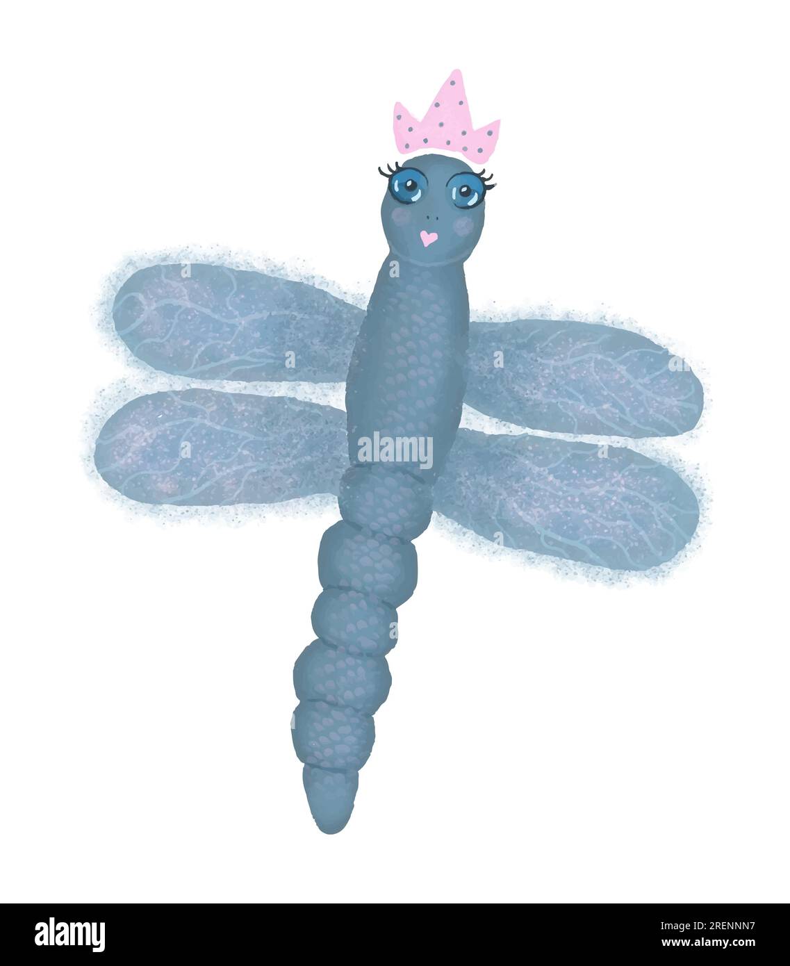 Libellule kawaii mignonne avec couronne, illustration colorée dans des couleurs bleues et roses Illustration de Vecteur Libellule kawaii mignonne avec couronne, illustration colorée dans des couleurs bleues et roses Illustration de Vecteur