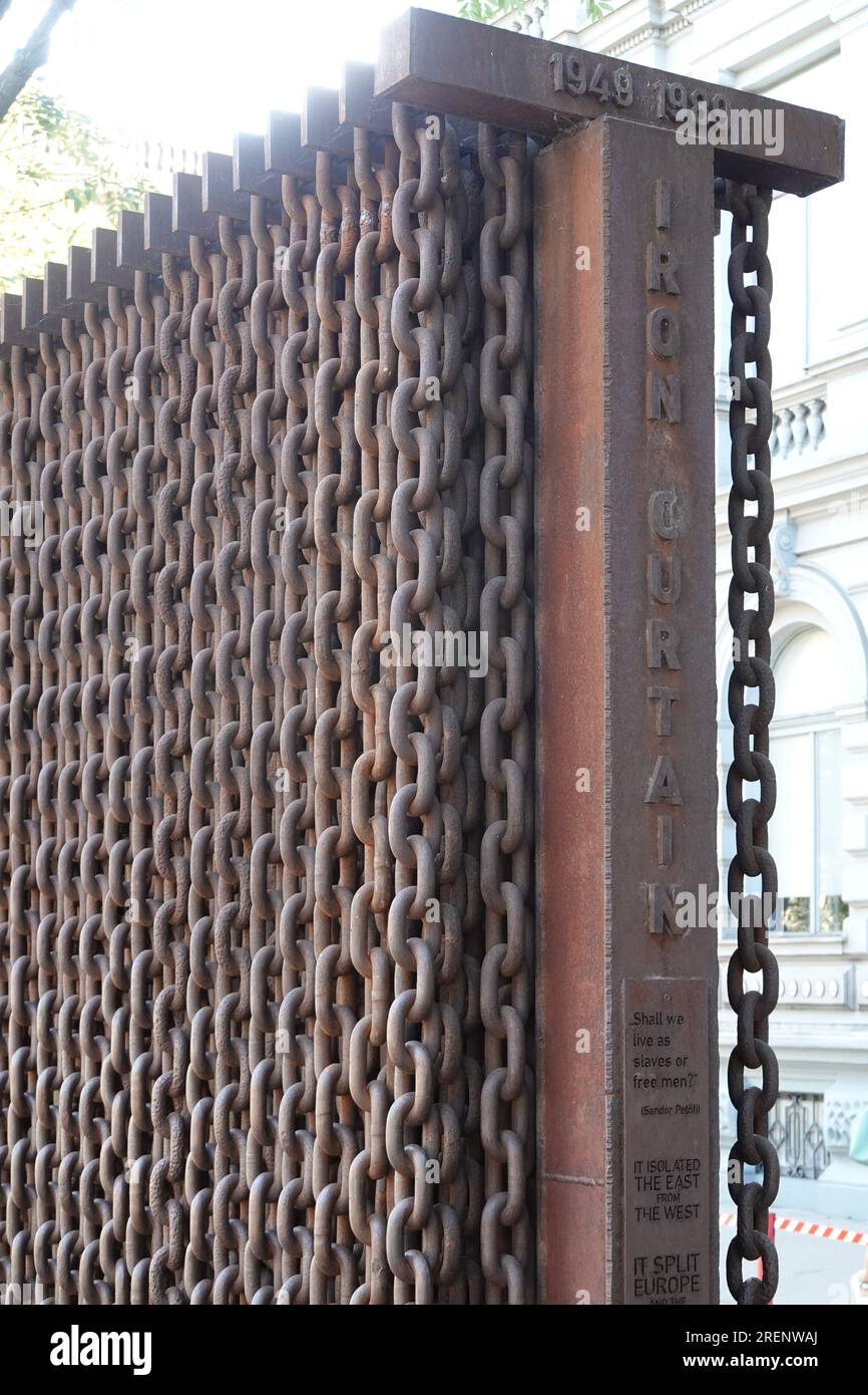 Budapest, Andrassy UT, Denkmal für den Eisernen Vorhang // Budapest, Andrassy UT, Mémorial du rideau de fer Banque D'Images