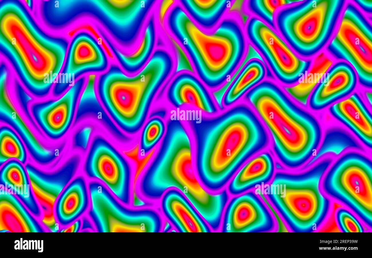 Illustration de motif torsadé chaotique coloré pour arrière-plan abstrait Banque D'Images