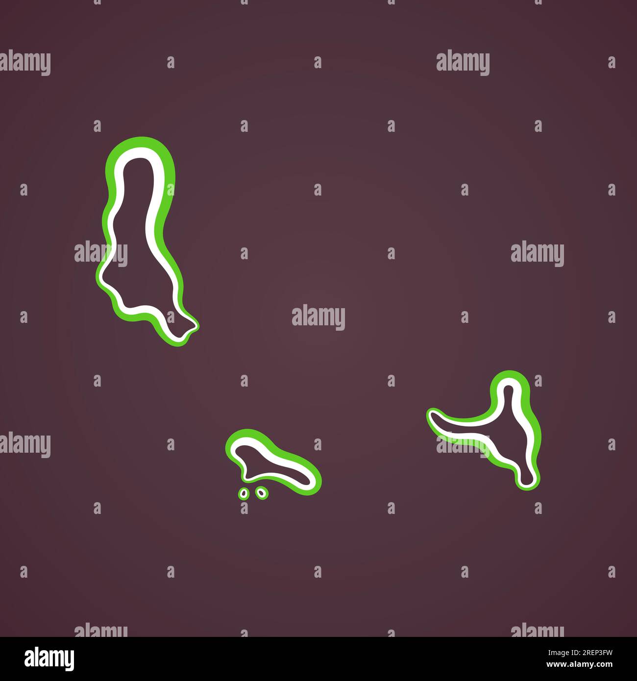 Plan de contour des Comores marqué avec ruban en couleurs du drapeau. Illustration de Vecteur