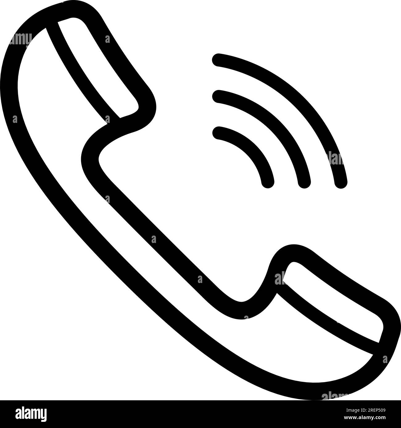 Icône de combiné linéaire comme concept de contact ou icône d'appel Illustration de Vecteur