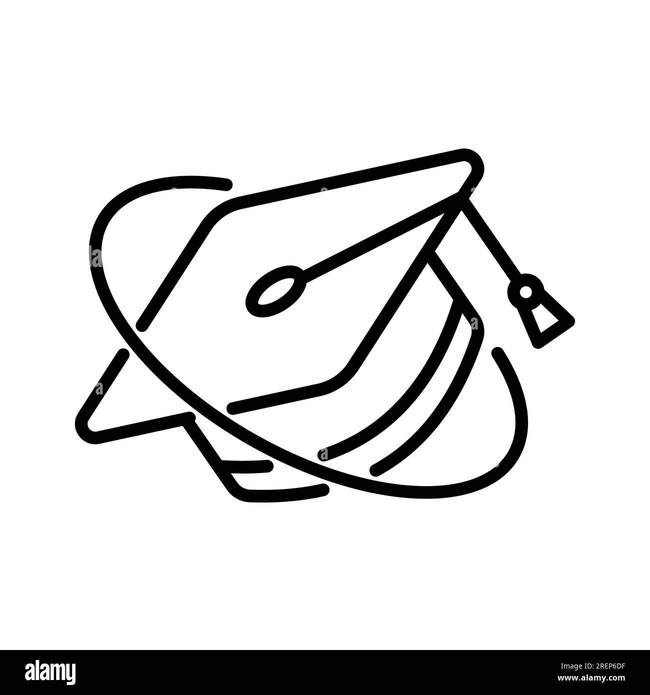 conception vectorielle de casquette de graduation dans le style de ligne Illustration de Vecteur