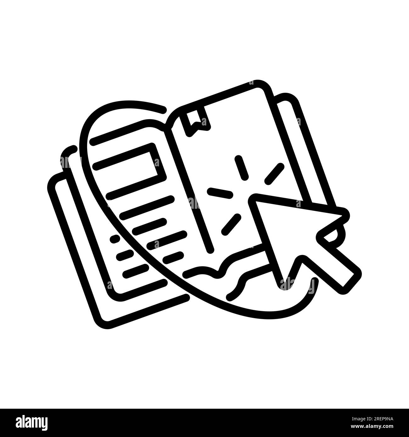 conception de vecteur d'icône de bibliothèque en ligne dans le style de ligne Illustration de Vecteur