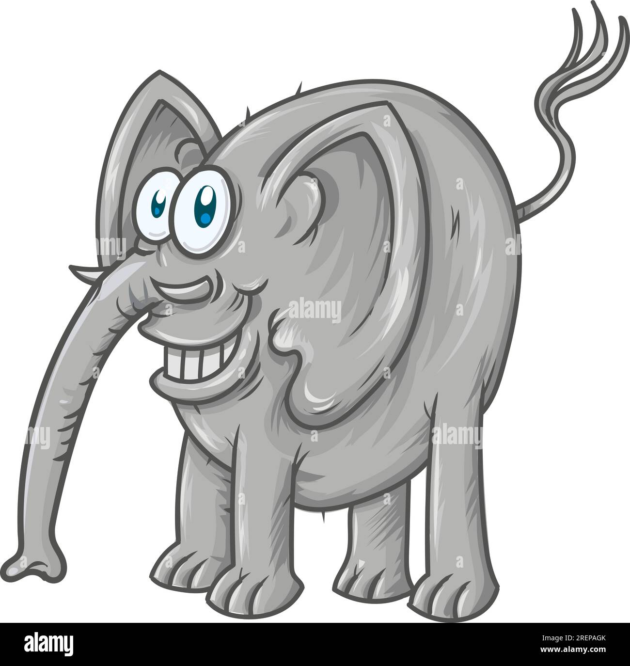 Mignon éléphant de bande dessinée isolé. illustration vectorielle Illustration de Vecteur