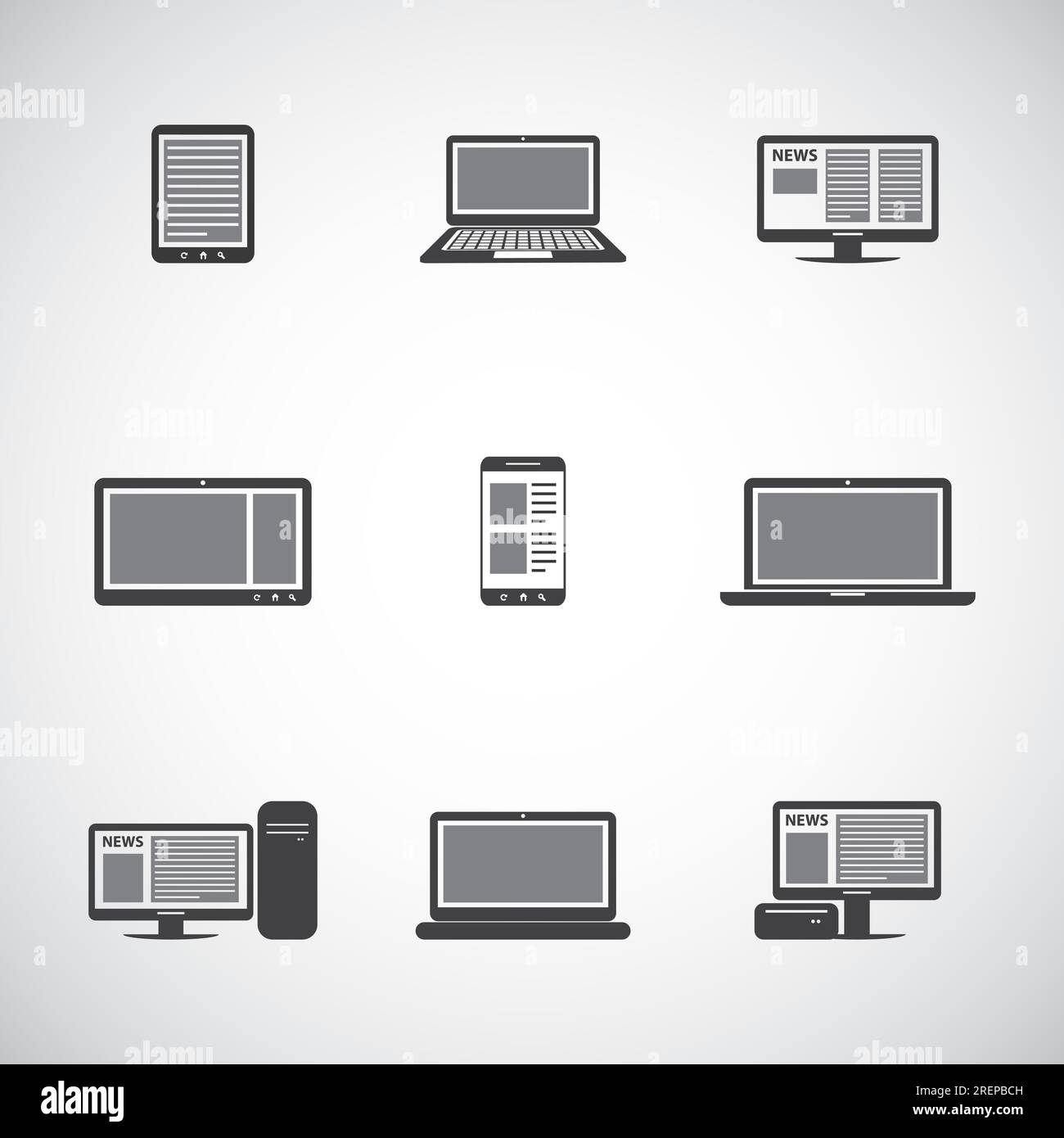 Icônes des périphériques INFORMATIQUES Illustration de Vecteur