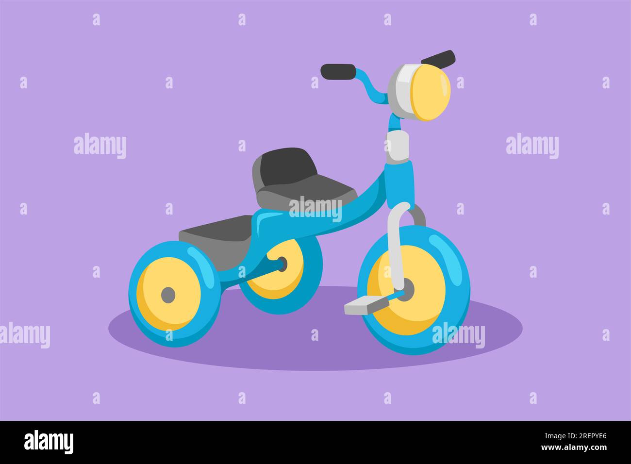 Design plat graphique dessin stylisé tricycle enfants logo, icône, symbole. Transport tricycle pour enfants. Tricycle, vélo pour enfants. Apprentissage de la conduite Banque D'Images