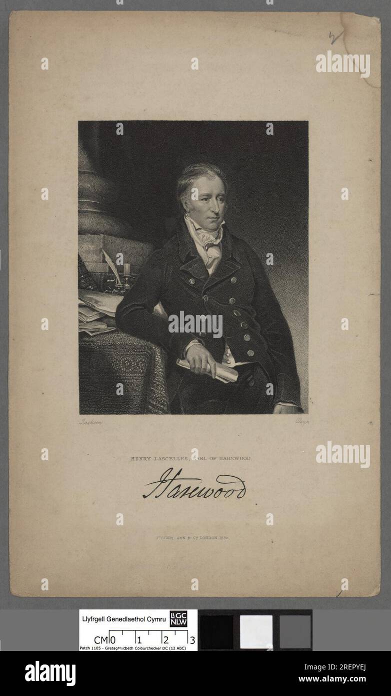 Henry Lascelles, comte de Harewood 1830 par R. page Banque D'Images