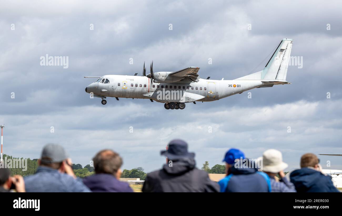 Armée de l'air espagnole - CASA C-295M, arrivée à la RAF Fairford pour le Royal International Air Tattoo 2023. Banque D'Images