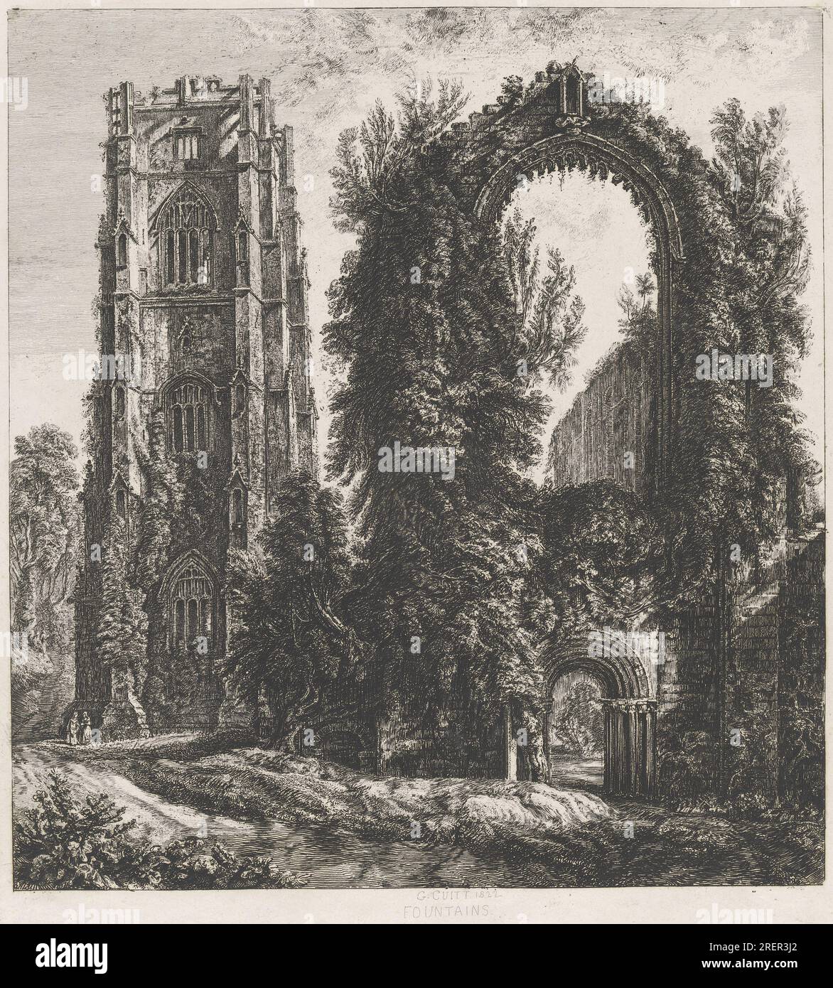 'George Cuitt le Jeune, Fontaines, 1822, gravure, planche : 30 x 27 cm (11 13/16 x 10 5/8 po.) feuille : 41,9 x 32,6 cm (16 1/2 x 12 13/16 po) Tapis : 55,9 x 40,6 cm (22 x 16 po), Dr. et Mme Ronald R. Lubritz Fund, 1976,9,7' Banque D'Images