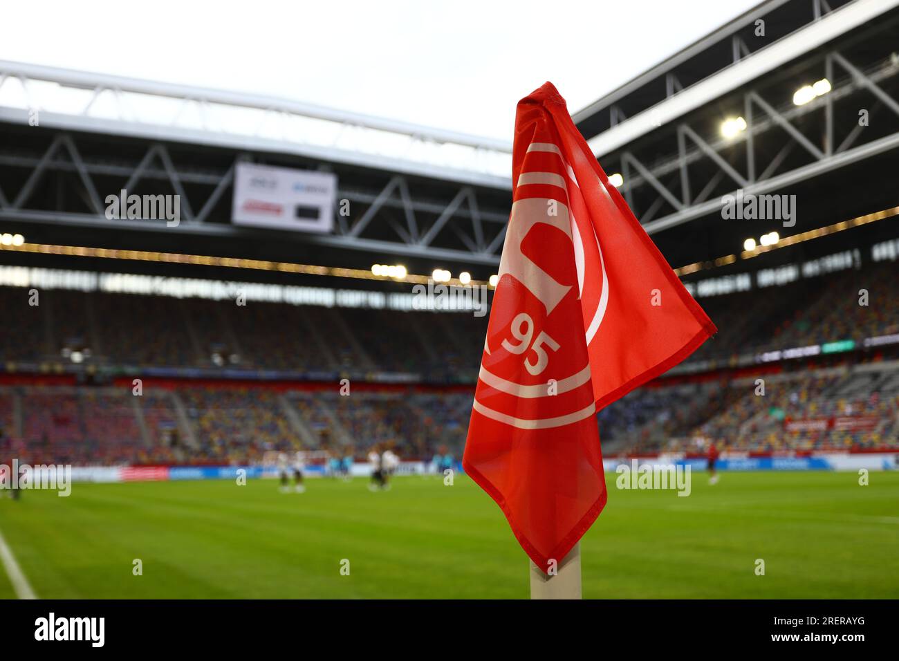 Düsseldorf, Allemagne, 29.07.2023. Fortuna Duesseldorf vs Hertha BSC, football, 2. Bundesliga, 1. Journée, saison 2023/2024. LES RÈGLEMENTS DU MERKUR SPIEL-ARENA DFL INTERDISENT TOUTE UTILISATION DE PHOTOGRAPHIES COMME SÉQUENCES D’IMAGES ET/OU QUASI-VIDÉO. Crédit : newsNRW / Alamy Live News Banque D'Images
