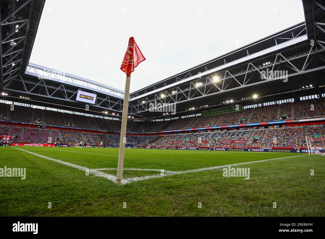 Düsseldorf, Allemagne, 29.07.2023. Fortuna Duesseldorf vs Hertha BSC, football, 2. Bundesliga, 1. Journée, saison 2023/2024. LES RÈGLEMENTS DU MERKUR SPIEL-ARENA DFL INTERDISENT TOUTE UTILISATION DE PHOTOGRAPHIES COMME SÉQUENCES D’IMAGES ET/OU QUASI-VIDÉO. Crédit : newsNRW / Alamy Live News Banque D'Images