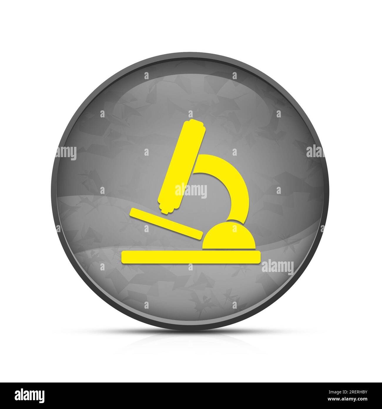 Icône de microscope sur bouton rond noir splash chic Banque D'Images