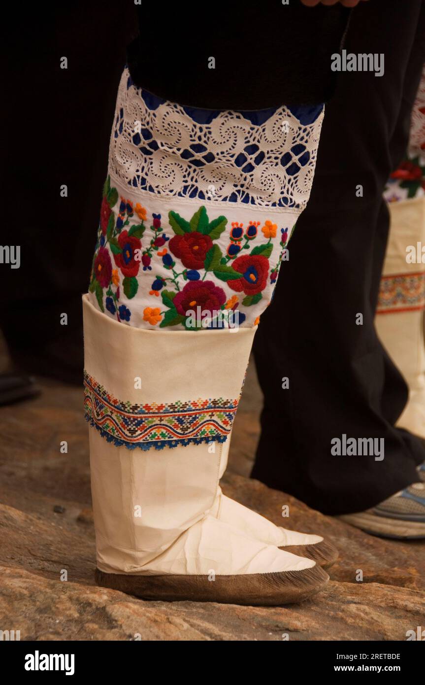 Bottes Kamik traditionnelles des Inuits, Holsteinborg, Groenland, Sissimiut, Eskimo Banque D'Images