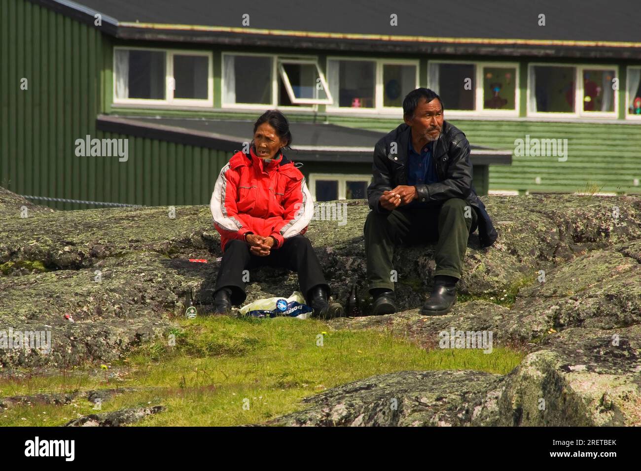 Inuit, Narsaq, Groenland Banque D'Images