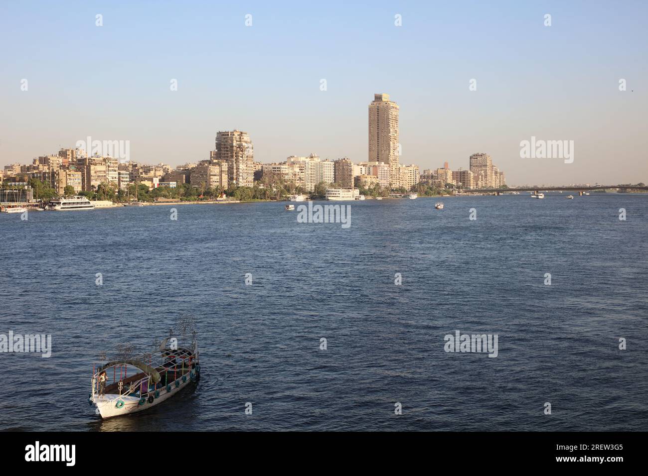 Le Nil depuis University Bridge Banque D'Images