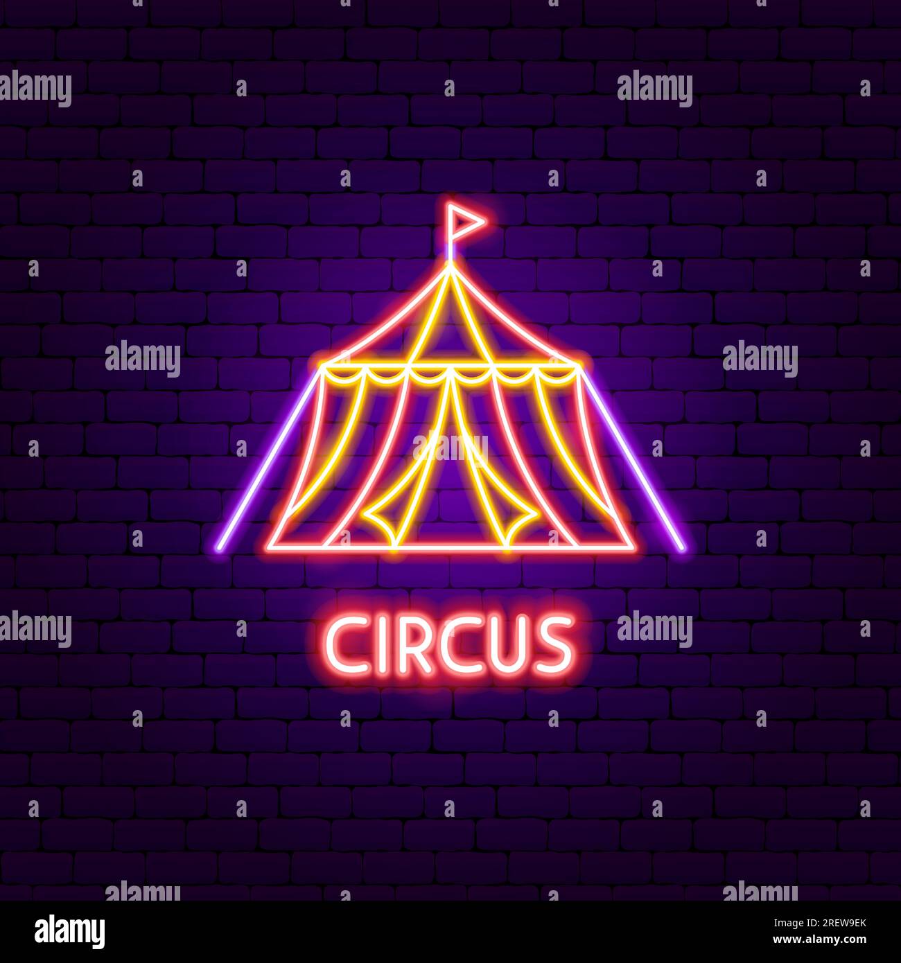 Circus Tent Neon Label Illustration de Vecteur