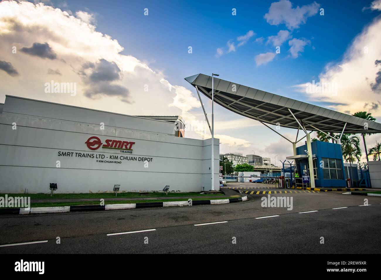 Kim Chuan Depot est un dépôt ferroviaire pour le système Mass Rapid Transit à Singapour. Banque D'Images