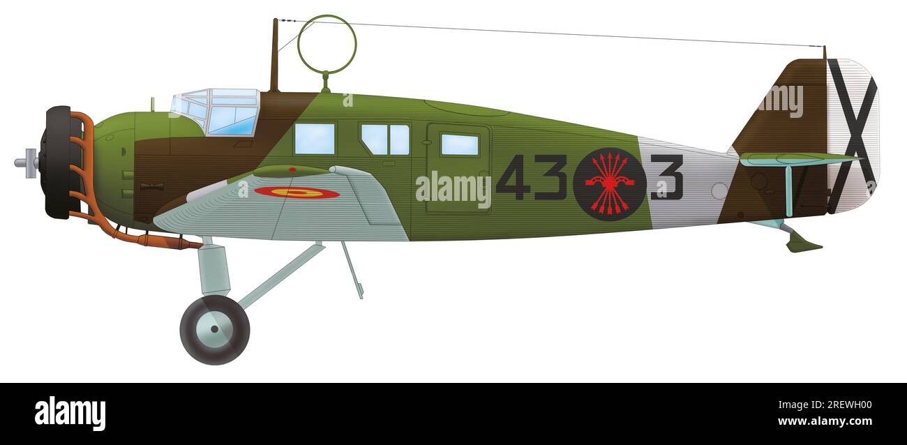 Junkers W 34RBR (43○3) de l'armée de l'air espagnole, 1941 Banque D'Images
