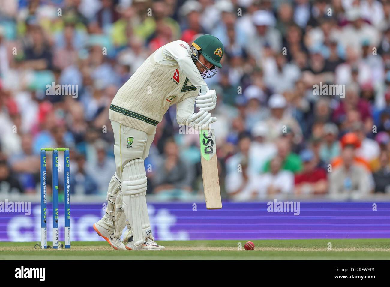 Usman Khawaja d'Australie en action lors du LV= Insurance Ashes Fifth Test Series Match Angleterre vs Australie au Kia Oval, Londres, Royaume-Uni, 30 juillet 2023 (photo de Mark Cosgrove/News Images) Banque D'Images