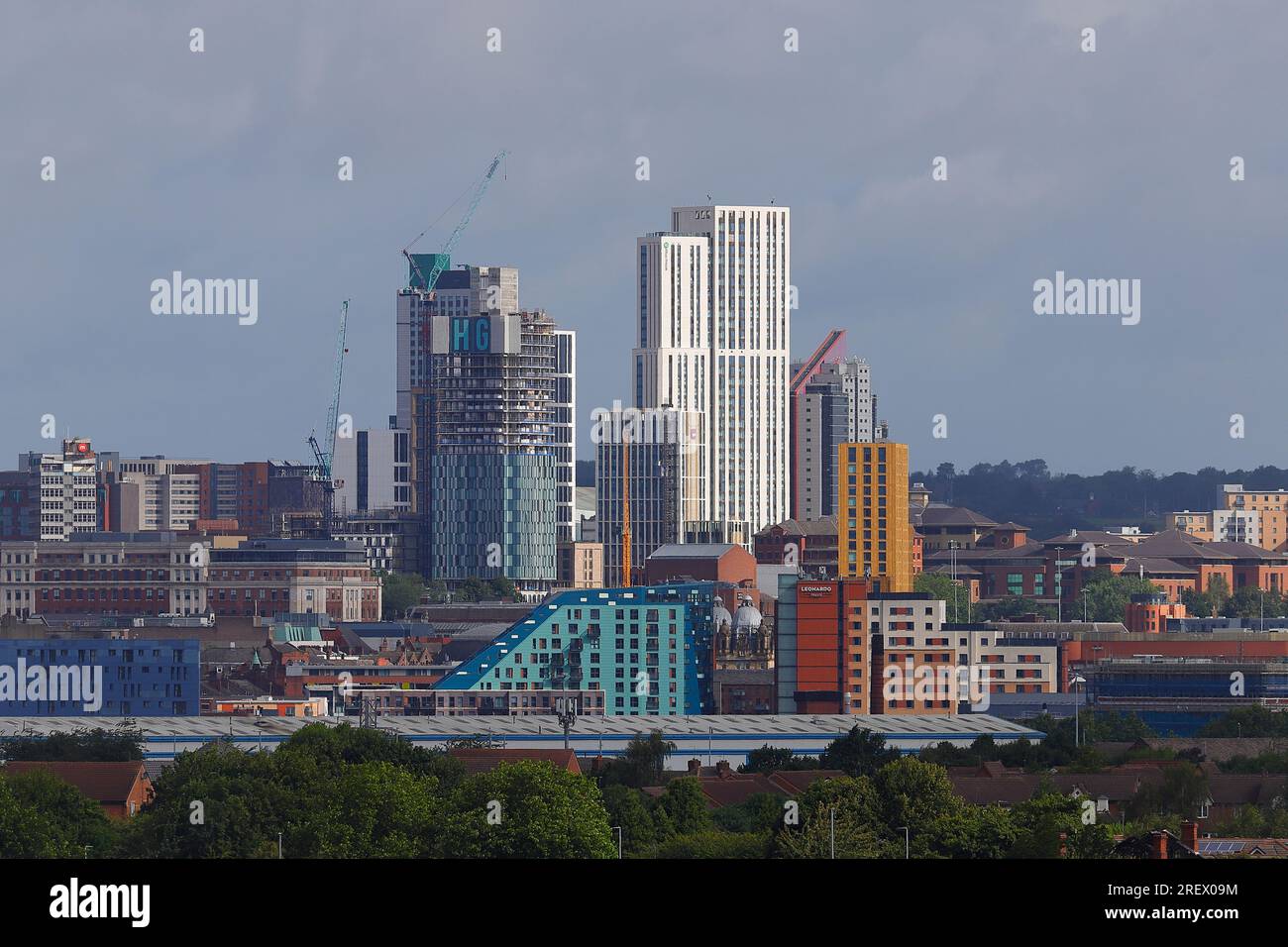 Une vue de Leeds City Skyline Banque D'Images