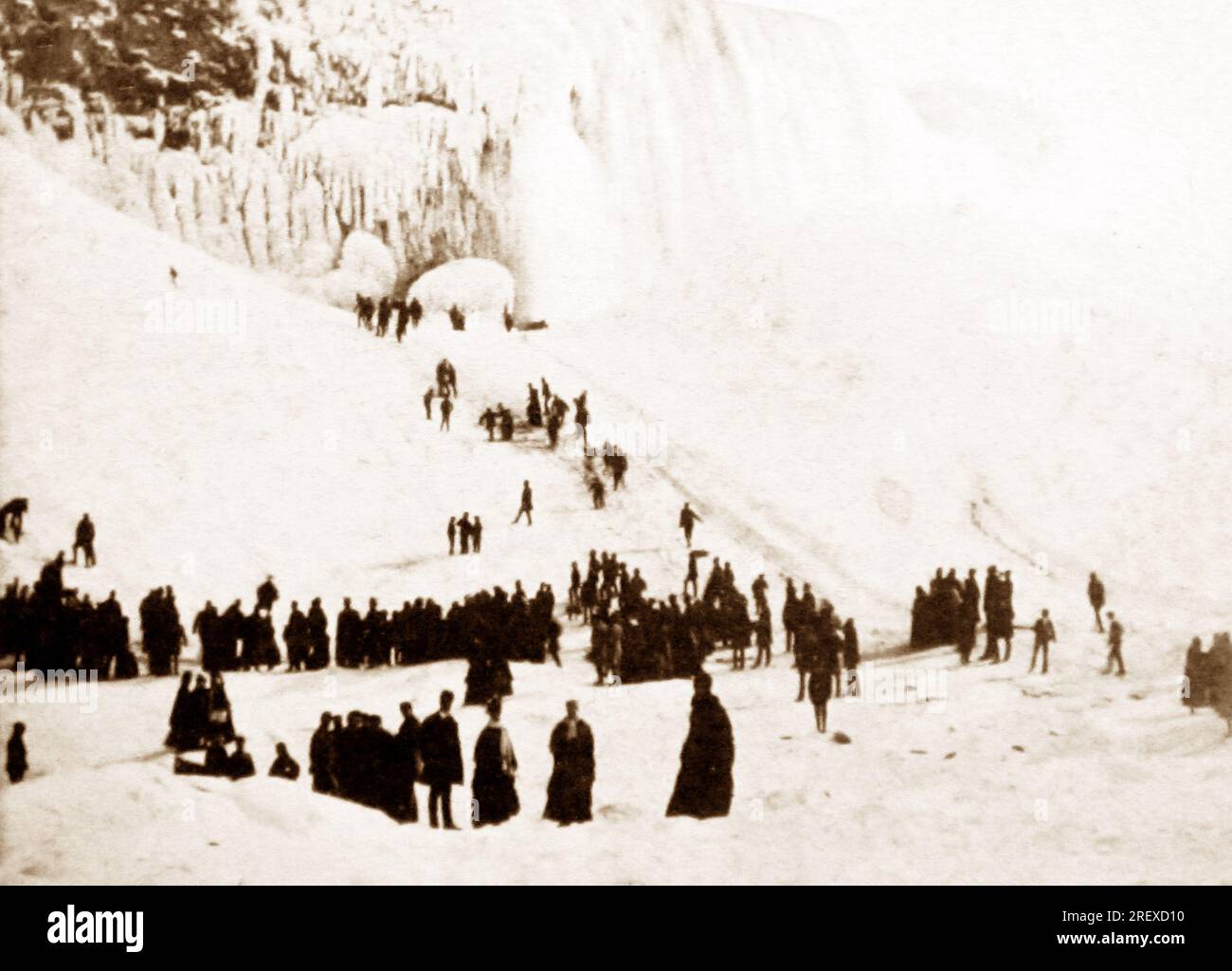 Chutes américaines et montagne de glace, chutes du Niagara, États-Unis, probablement années 1860 Banque D'Images