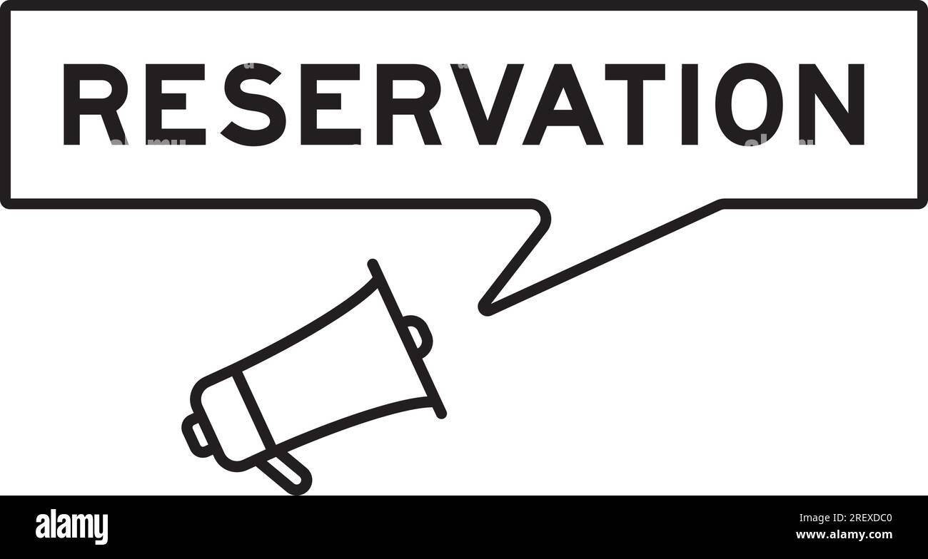 Icône de mégaphone avec bulle de parole dans la réservation de mot sur fond blanc Illustration de Vecteur