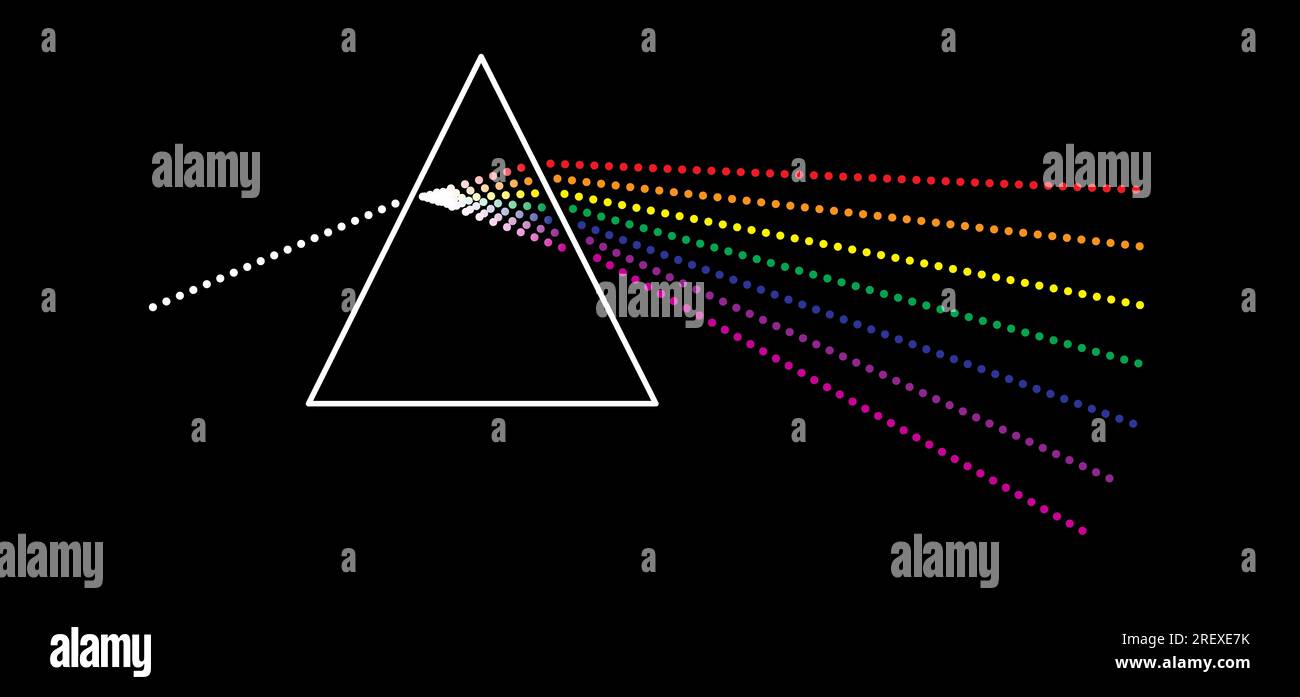 Icône prisme. Réfraction de la lumière. lumière traversant un triangle