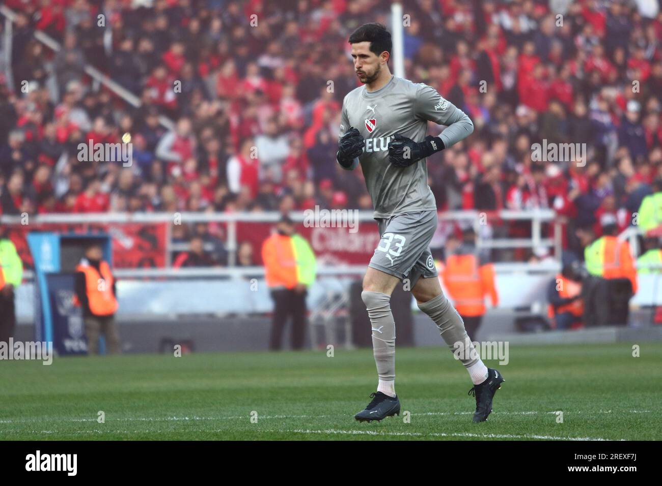 Buenos Aires, Argentine. 29 juillet 2023. Rodrigo Rey de l'Independiente lors d'un derby pour la 27e manche de la coupe Argentine Liga Profesional de Fútbol Binance au stade Libertadores de América ( crédit : Néstor J. Beremblum/Alamy Live News Banque D'Images