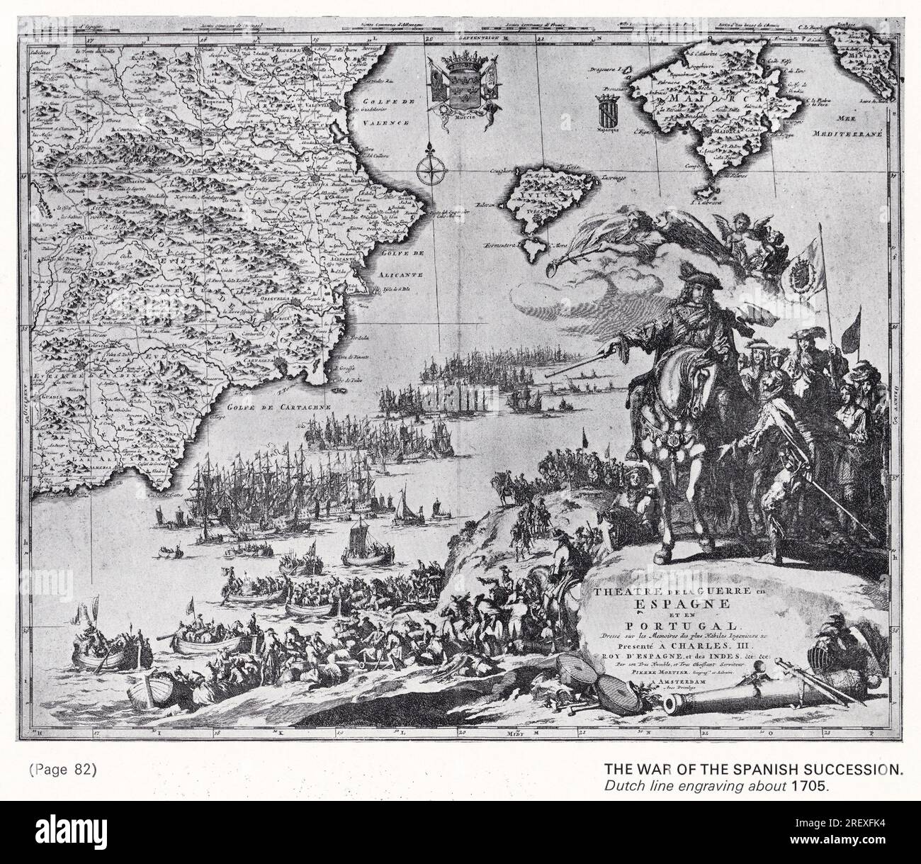 La guerre de succession d'Espagne 18e siècle. Banque D'Images