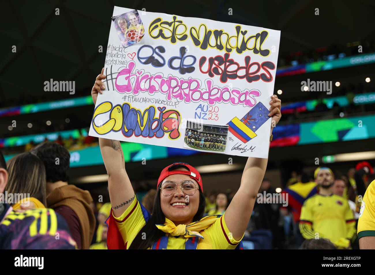Sydney, Australie. 30 juillet 2023. 30 juillet 2023, sydney, sydney, Australie : Sydney football Stadium Sydney football Stadium les fans colombiennes lors de la coupe du monde féminine de la FIFA Australie/Nouvelle-Zélande 2023, match du groupe H entre l'Allemagne et la Colombie au Sydney football Stadium le 30 juillet 2023 à Sydney, Australie. Score final : Allemagne 1 - Colombie 2. (Patricia Perez Ferraro/SPP) (crédit image : © Patricia Pérez Ferraro/Sport Press photo via crédit : Zuma Press/Alamy Live News Banque D'Images